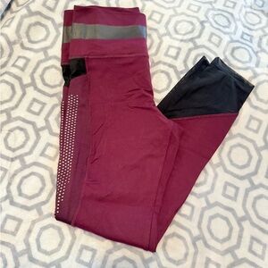 Victoria secret pink-Burgundy Leggings with Black Accents
